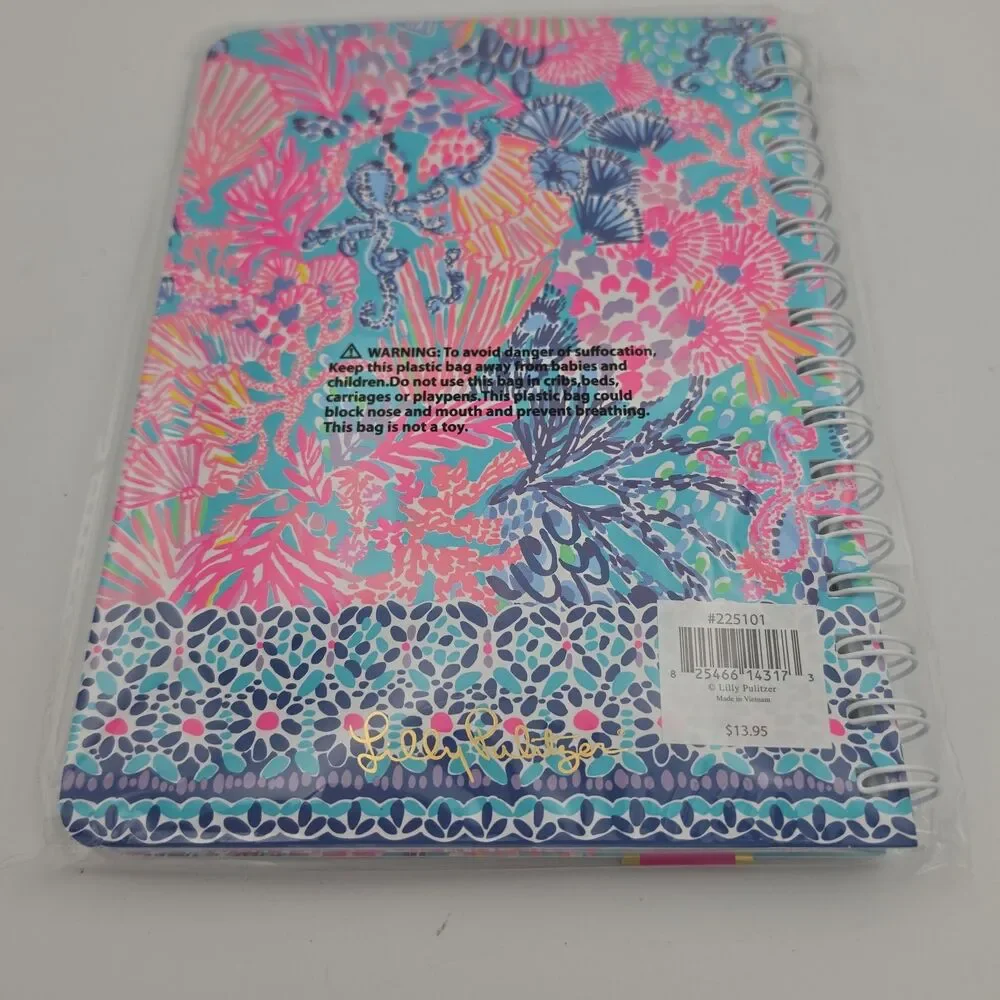 Lilly Pulitzer Splendor in the Sand Mini Notebook Lined Pages Pocket 8” x 6”